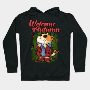 Welcome Autumn Fall Seasons Funny Cute Cat Gift Hoodie